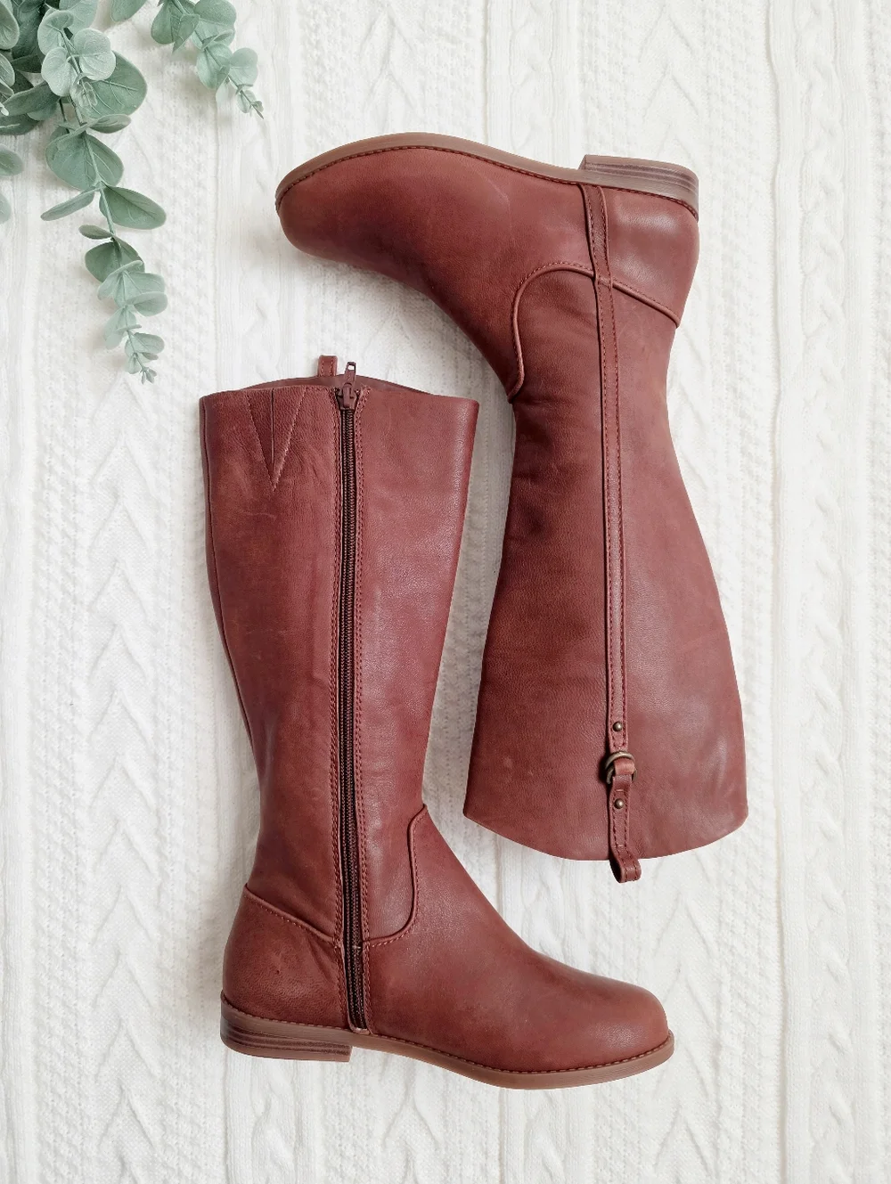 GB Girl Brown Genuine Leather Riding Boots Size 3M